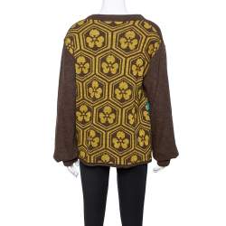 Pre Owned كارديغان كينزو تريكو اصوف لوريكس بني مقاس وسط (ميديوم)