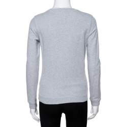 Pre Owned Kenzo Grey Tiger Embroidered Cotton Sweatshirt S