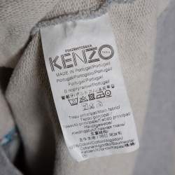 Pre Owned Kenzo Grey Tiger Embroidered Cotton Sweatshirt S