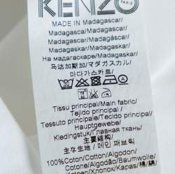Pre Owned Kenzo White Cotton Poplin Trapeze Blouse M