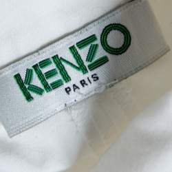 Pre Owned Kenzo White Cotton Poplin Trapeze Blouse M