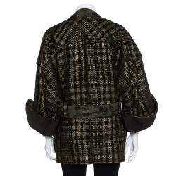 مملوكة مسبقًا جاكيت كينزو صوف ذهبي و أخضر مقاس كبير (لارج)