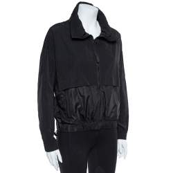 مملوكة مسبقًا Kenzo Black Nylon Metallic Logo Windbreaker Jacket S