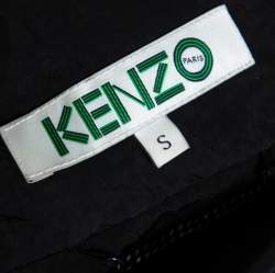 مملوكة مسبقًا Kenzo Black Nylon Metallic Logo Windbreaker Jacket S