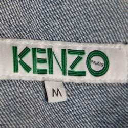 Pre Owned Kenzo Indigo Washed Denim Hyper Print Trucker Jacket M