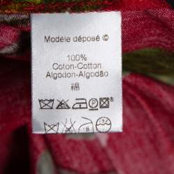 مملوكة مسبقًا Kenzo Red Floral Print Cotton Wrap Top XL