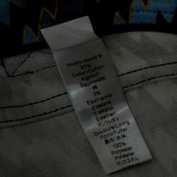 Pre Owned Kenzo Blue Denim Zigzag Print Skinny Jeans L