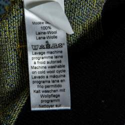 Pre Owned Kenzo Black Lightning Bolt Jacquard Wool Embellished Cardigan L