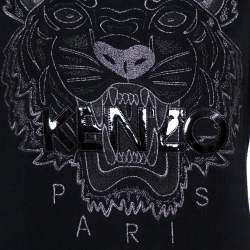 مملوكة مسبقًا سويتشيرت كينزو مطرز ميتالك نمر قطن أسود S