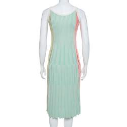 Kenzo Multicolor Rib Knit Fit & Flare Midi Dress XS