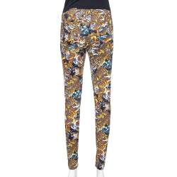 Kenzo Multicolor Flying Tiger Printed Denim Skinny Jeans M