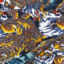 Kenzo Multicolor Flying Tiger Printed Denim Skinny Jeans M