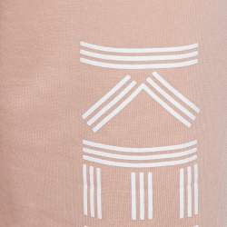 Pre Owned Kenzo Salmon Pink Knit Logo Printed Cropped Track Pants XS