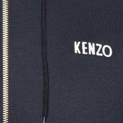 Pre Owned Kenzo Black Knit Dragon Embroidery Detail Hoodie XS