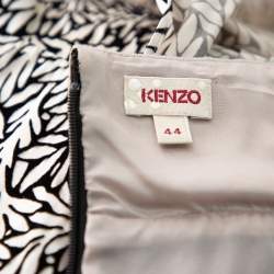 Pre Owned فستان ماكسي كينزو حرير قصات ديفوري مونوكرومي واسع مقاس كبير - لارج