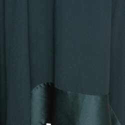 Pre Owned Kenzo Green Crepe & Satin Asymmetric Midi Skirt L