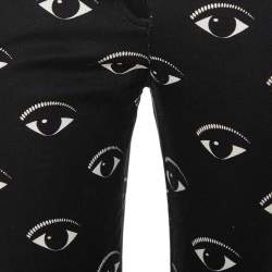 Pre Owned Kenzo Black Lotus Eye Printed Denim Skinny Fit Jeans M