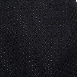 Pre Owned Kenzo Black Cotton Polka Dot Pleated Back Detail Maxi Skirt L