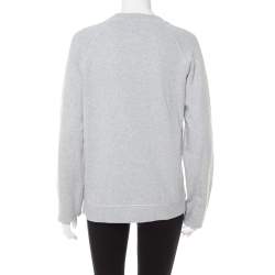 مملوكة مسبقًا Kenzo Grey Tiger Motif Embroidered Cotton Crewneck Sweatshirt S