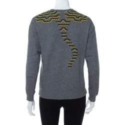 Pre Owned سويت شيرت كينزو قطن مطرز حلية نمر رصاصي مقاس صغير (سمول)