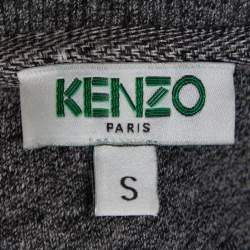 Pre Owned سويت شيرت كينزو قطن مطرز حلية نمر رصاصي مقاس صغير (سمول)