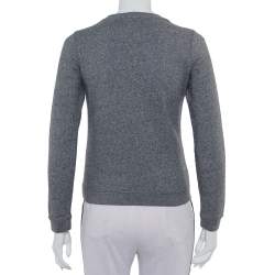 Pre Owned سويتر كينزو رقبة مستديرة مطرز نمر قطن رصاصي مقاس صغير (سمول)