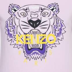 Pre Owned تي شيرت كينزو رقبة مستديرة قطن طباعة نمر وردي مقاس صغير