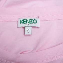 Pre Owned تي شيرت كينزو رقبة مستديرة قطن طباعة نمر وردي مقاس صغير