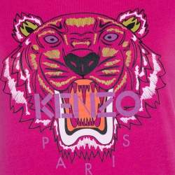 مملوكة مسبقًا Kenzo Two Tone Tiger Printed Cotton Crewneck T-Shirt S