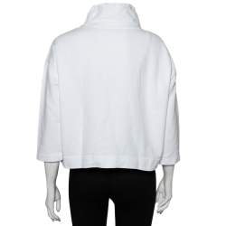 مملوكة مسبقًا سويت شيرت كينزو كبير الحجم  مزين رباط و مطرز قطن أبيض مقاس وسط (ميديوم)