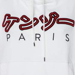 مملوكة مسبقًا سويت شيرت كينزو كبير الحجم  مزين رباط و مطرز قطن أبيض مقاس وسط (ميديوم)