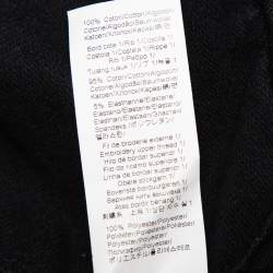Pre Owned Kenzo Black Logo Tiger Printed Cotton Embroidery Detail Crewneck Sweater Dress M