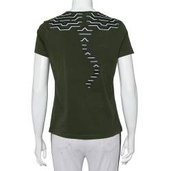 مملوكة مسبقًا تي شيرت كينزو رقبة مستديرة قطن طباعة نمر جيو أخضر مقاس صغير