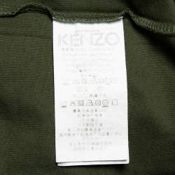 مملوكة مسبقًا تي شيرت كينزو رقبة مستديرة قطن طباعة نمر جيو أخضر مقاس صغير