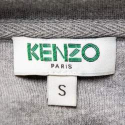 مملوكة مسبقًا سويتشيرت كينزو رقبة مستديرة قطن مطرز عين رمادي مقاس صغير