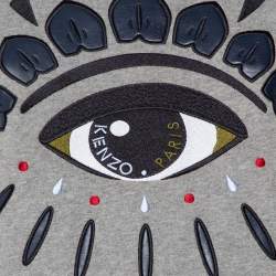 مملوكة مسبقًا سويتشيرت كينزو رقبة مستديرة قطن مطرز عين رمادي مقاس صغير