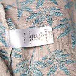 Pre Owned Kenzo Blue Floral Jacquard Knit & Pointelle Paneled Oversized Dress S