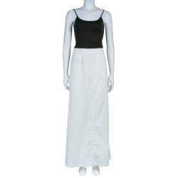 Pre Owned Kenzo Cream Cotton A-Line Maxi Skirt M