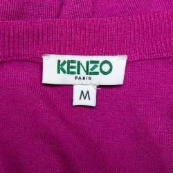 Pre Owned كارديغان كينز صوف بنفسجي بأزرار أمامية مقاس متوسط - ميديوم