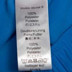 Pre Owned Kenzo Blue Chiffon Elastic Waist Detail Pants M