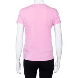 مملوكة مسبقًا تي شيرت كينزو قطن مطبوع نمر أبيض وردي رقبة مستدديرة مقاس وسط (ميديوم)