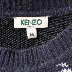 Pre Owned سويتر كينزو تريكو جاكار حلية نمر أسود كبير الحجم مقاس وسط (ميديوم)