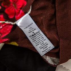 Pre Owned Kenzo Multicolor Floral Patterned Silk Knit Oversized Top M