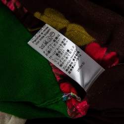 Pre Owned Kenzo Multicolor Floral Patterned Silk Knit Oversized Top M