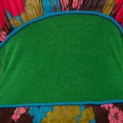 Pre Owned Kenzo Multicolor Floral Patterned Silk Knit Oversized Top M