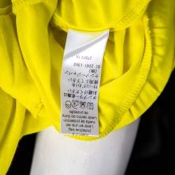 Pre Owned Kenzo Yellow Knit Scoop Neck T-Shirt S