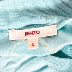 Pre Owned Kenzo Blue Knit Scoop Neck T-Shirt S