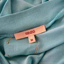 Pre Owned Kenzo Blue Knit Scoop Neck T-Shirt M