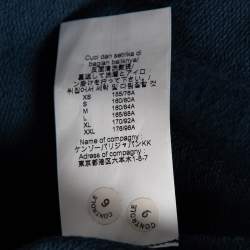 Pre Owned Kenzo Teal Tiger Embroidered Cotton Sweater Dress S
