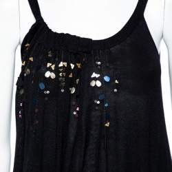 Pre Owned Kenzo Black Embellished Silk Knit Tank Top S